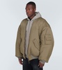 Hooded nylon bomber jacket