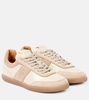 Tabs suede-trimmed leather sneakers