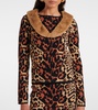 Leopard-print jacquard cardigan