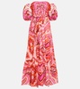 Paisley cotton-blend midi dress