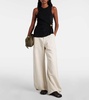 Balloon cotton and linen wide-leg pants