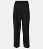 High-rise cropped straight pants