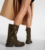 Leather biker boots