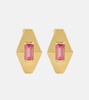 Deco Rombo Mini 9kt gold earrings with tourmaline