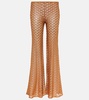 Low-rise lamé wide-leg pants