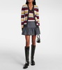 Striped cable-knit wool-blend sweater vest