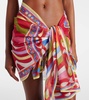 Patchwork printed cotton beach cover-up