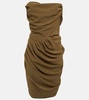 Draped strapless minidress