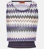 Zigzag knitted lamé top