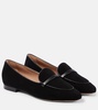 Bruni leather-trimmed suede loafers