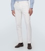 Cotton gabardine slim pants