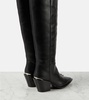 Strong Femininity leather over-the-knee boots