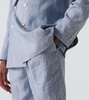 Striped double-breasted linen suit