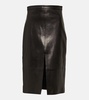 Fraser leather midi skirt