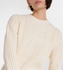 Ribbed-knit silk sweater