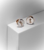 Pom Pom Dot 18kt rhodium-plated rose gold earrings with diamonds