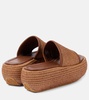 Amami leather and raffia platform mules