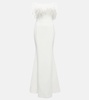 Bridal Grace feather-trimmed gown