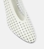 Perforated Cone leather pumps 