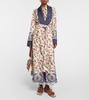 Belted printed silk coat