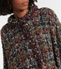 Wool-blend tweed poncho