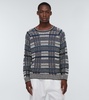 Checked cotton-blend sweater