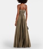 Ruched metallic gown