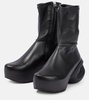 G leather clog ankle boots