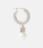 Swarovski® and faux pearl hoop earrings