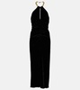 Josette halterneck velvet midi dress