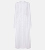 Pleated cotton shirt dress