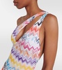 Zig-zag one-shoulder swimsuit