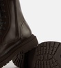 Monili-embellished leather combat boots