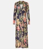 Jersey and fil coupé jacquard maxi dress