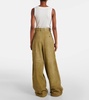 High-rise suede wide-leg pants