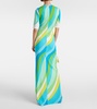 Pesci-print cut-out maxi dress