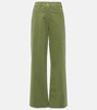 Megan high-rise cotton wide-leg pants