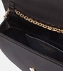 Love embellished satin shoulder bag