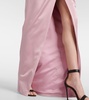 Draped satin gown