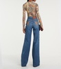 Embroidered flared jeans