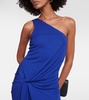 One-shoulder jersey gown