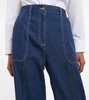 GG canvas-trimmed wide-leg jeans