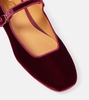 Velvet Mary Jane flats