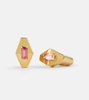 Deco Rombo Mini 9kt gold earrings with tourmaline