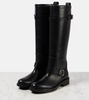 River leather biker boots