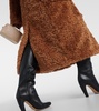 Faux fur wrap coat