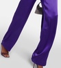 High-rise wide-leg silk satin pants