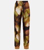 Printed silk and cotton pants