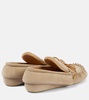 Bow-detail suede loafers