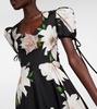 Floral silk twill midi dress